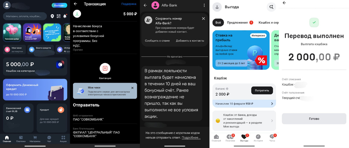 Полученные выплаты