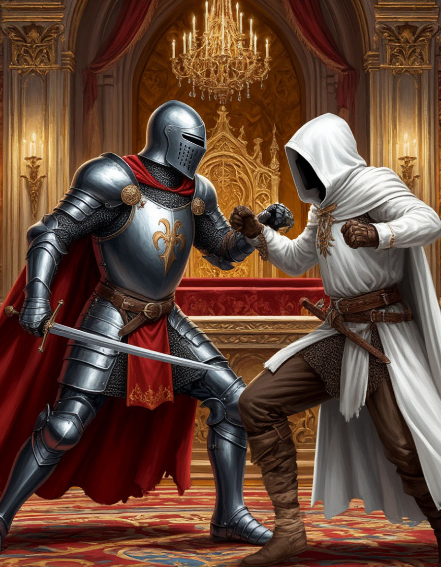 Князь -тень.Схватка с молодым колдуном. Картинка создана ИИ.