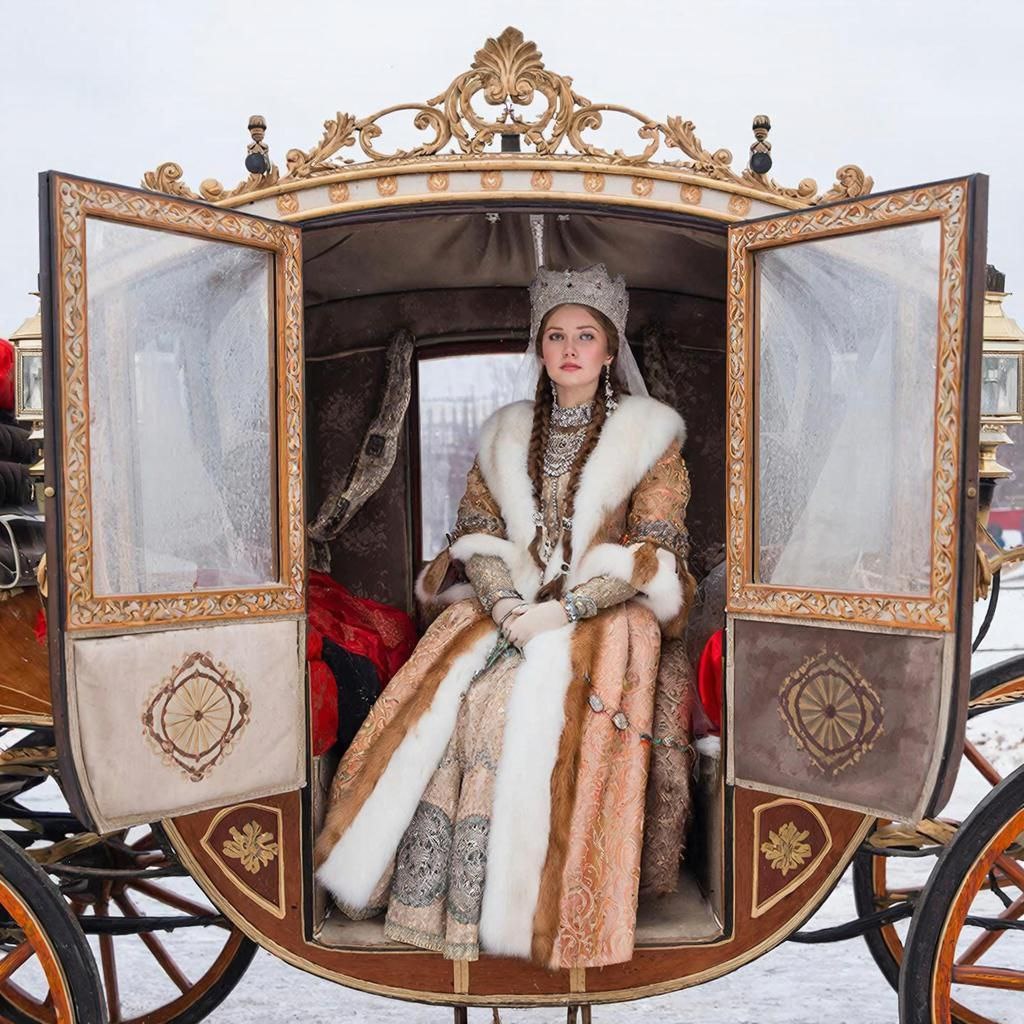 Молодая боярыня Ольга Борисовна возвращается домой  после дальней поездки  к Елене  Ивановне Московской 