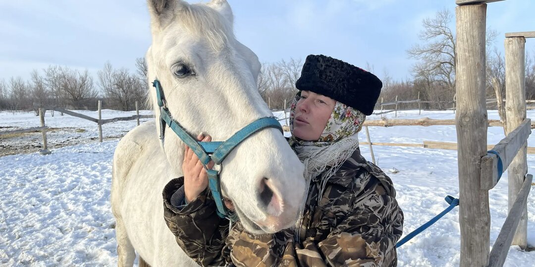 Жеребенка убило вражеским осколком: его испуганную и обмороженную маму из-под обстрела привезли в станицу Романовскую Ростовской области