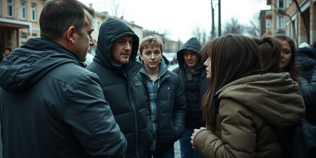 «Сильно я прощения прошу»: русские мужики остановили приезжих подростков, преследовавших женщину