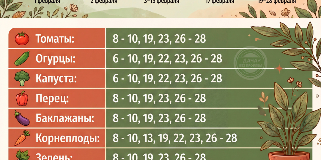 Календарь посева на февраль: что сажаем сейчас, а что откладываем до марта