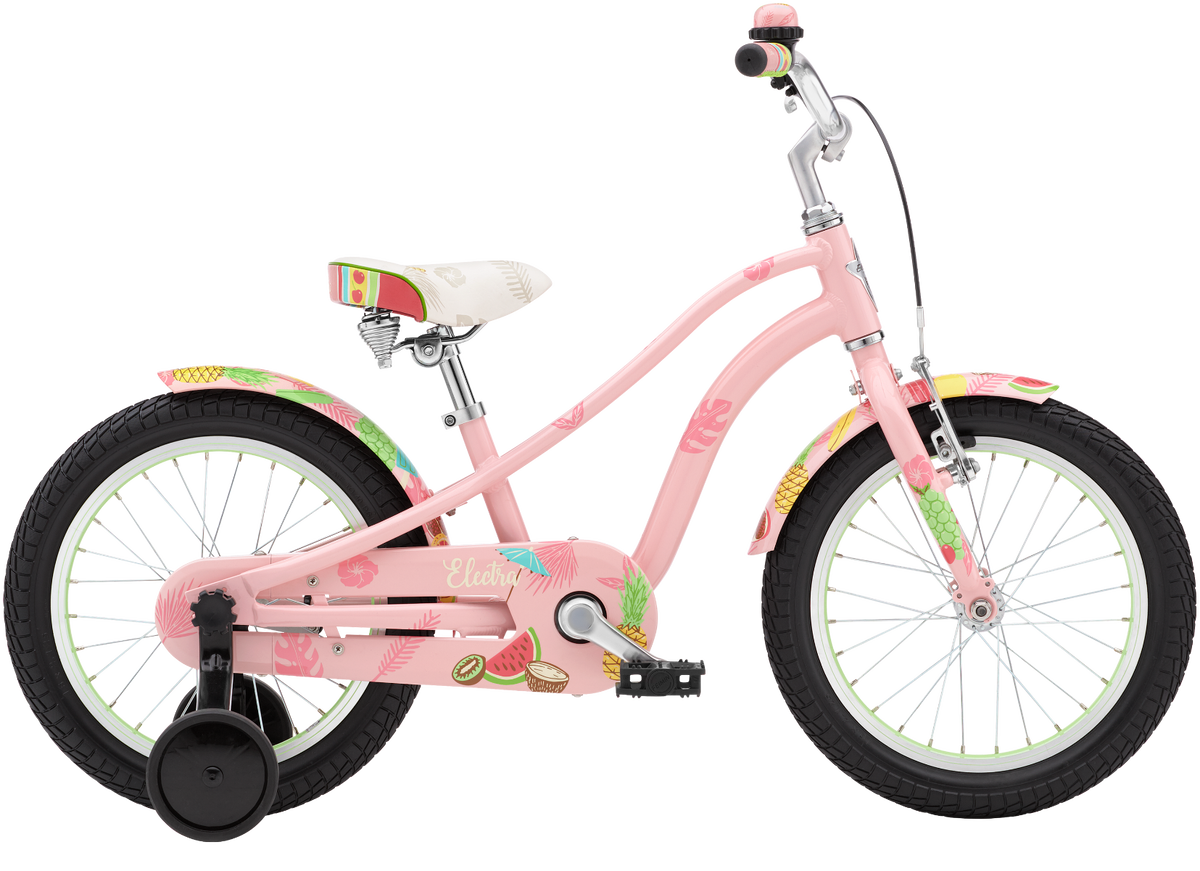 Electra Tutti Frutti — четырёхколёсный детский велосипед с приставными колёсиками, эксклюзивный дизайн. Идеален для первых поездок ребёнка.