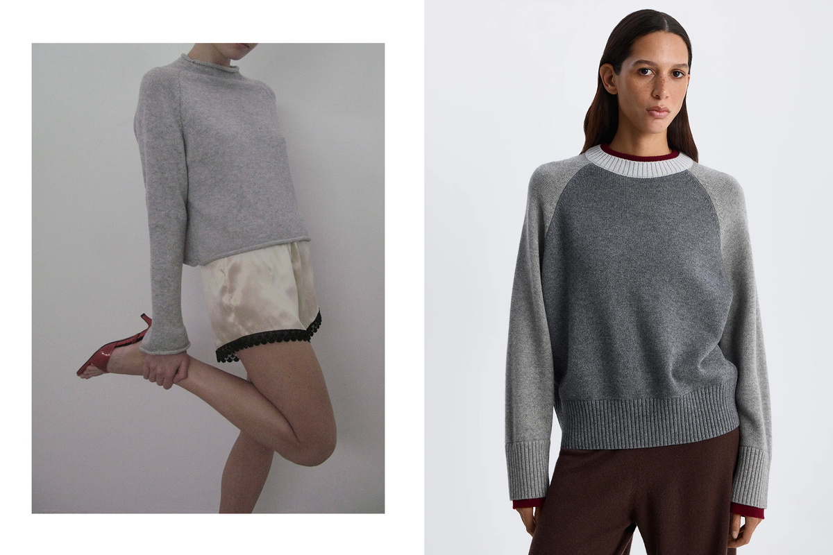    Свитер Baby Tartuﬀo hunter / джемпер из меланжевой пряжи серого цвета