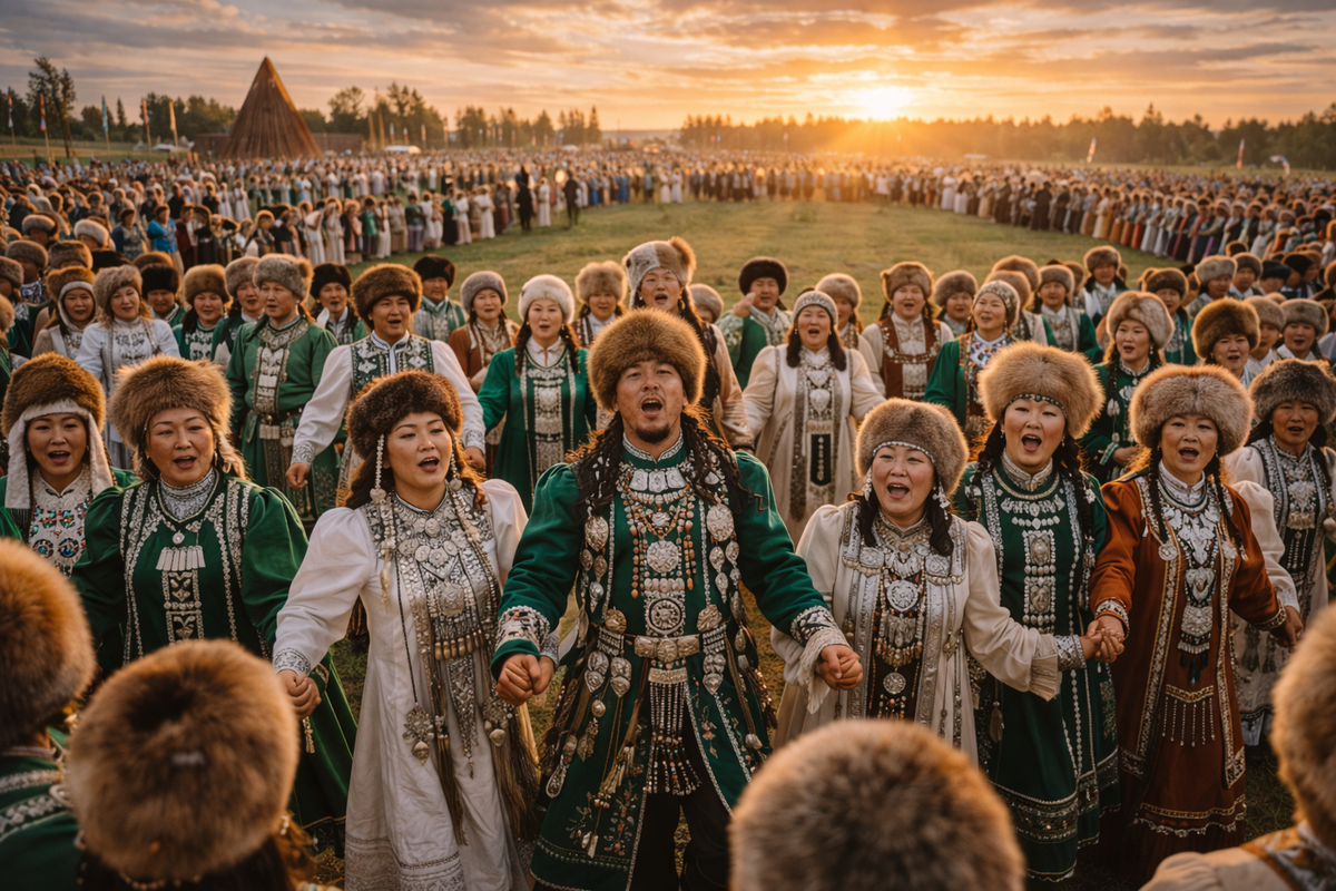 Якутский осуохай на празднике Ысыах. Изображение сгенерировано нейросетью ChatGPT.