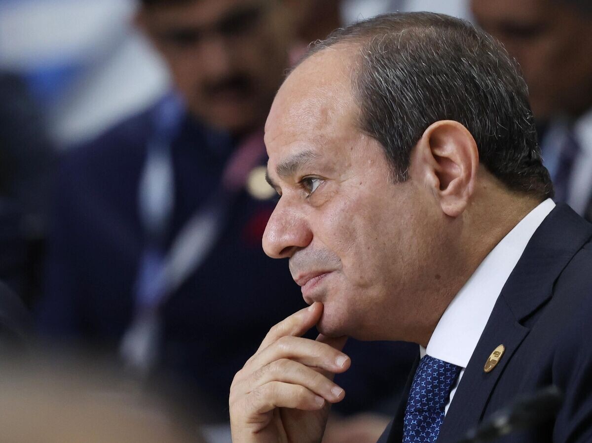    Президент Египта Абдель Фаттах ас-Сиси на заседании глав делегаций стран БРИКС в расширенном составе в рамках XVI саммита БРИКС в Казани | © POOL