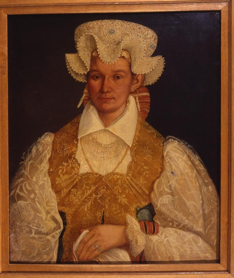 Портрет новгородской крестьянки с белым платком в руке. Абрам Клюквин, 1830