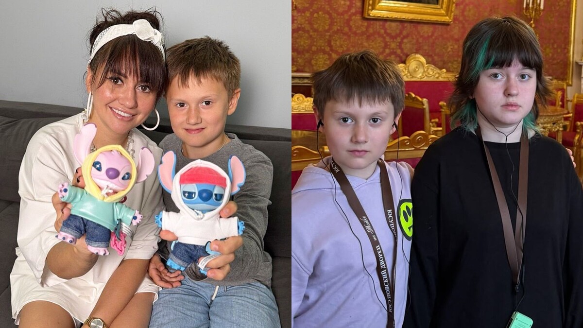    Анна Руднева с сыном и дочерью