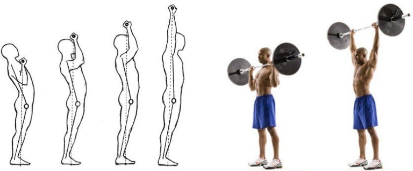 Жим штанги стоя