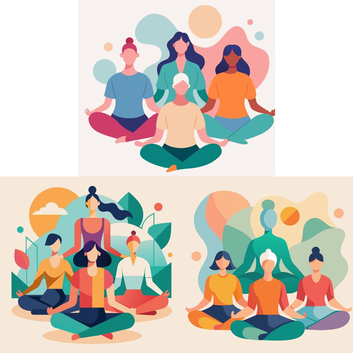 Пример заказа для блога о психологии - 3 иллюстрации в едином стиле