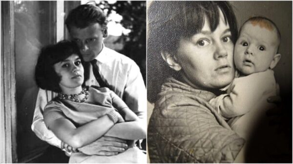    Нина Дробышева с первым мужем Виталием и дочерью Еленой