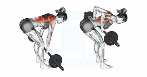 Тяга штанги в наклоне обратным хватом