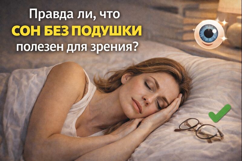 Правда ли, что сон без подушки полезен для зрения?