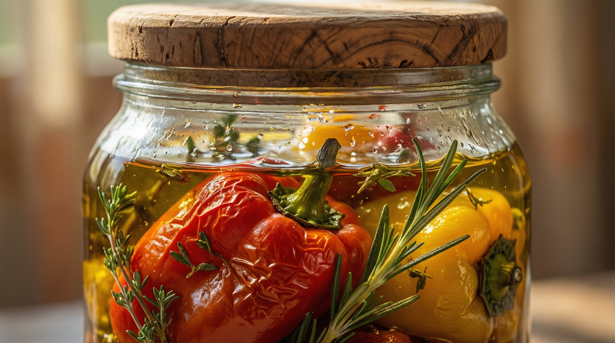 Перец, томленый в масле с травам