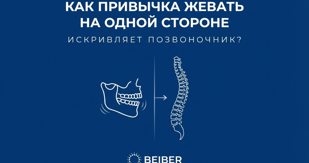 Как привычка жевать на одной стороне искривляет позвоночник?