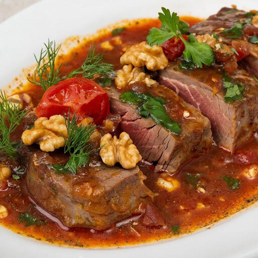 Филе в орехово-томатном соусе: Грузинская симфония вкусов 