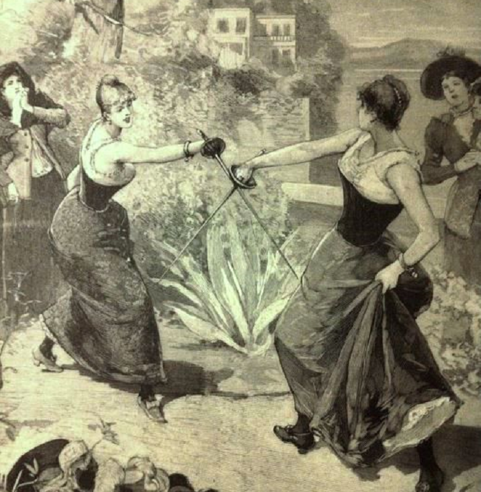 Дамы дерущиеся на дуэли