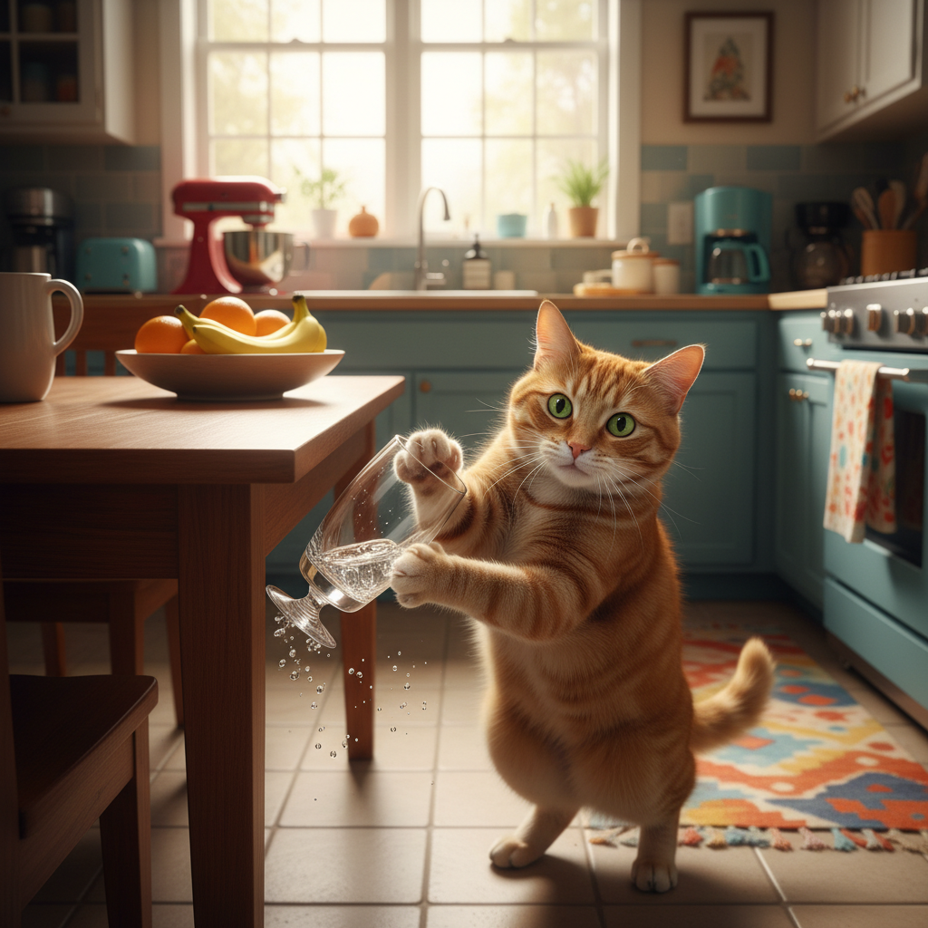 Когда вы отворачиваетесь, всегда найдётся что-то, что нужно смахнуть на пол...