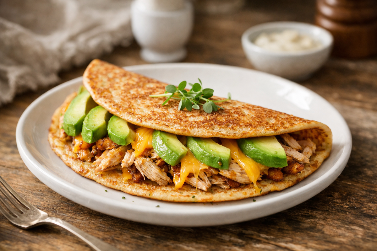 КБЖУК: 410 ккал, 29 г белка, 24 г жира, 19 г углеводов, 7 г клетчатки.