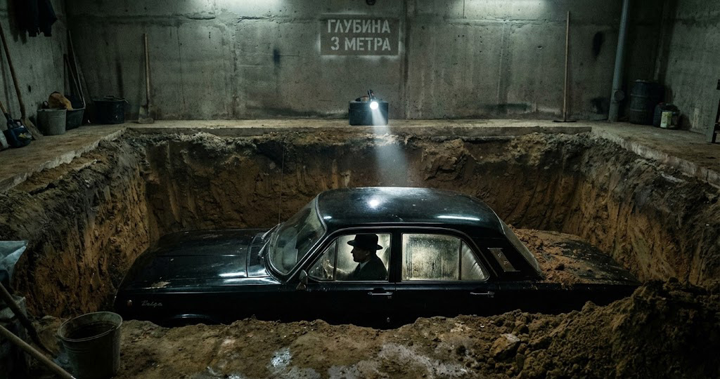 Копал смотровую яму в новом гараже и наткнулся на крышу автомобиля. Он был зарыт на глубине 3 метров