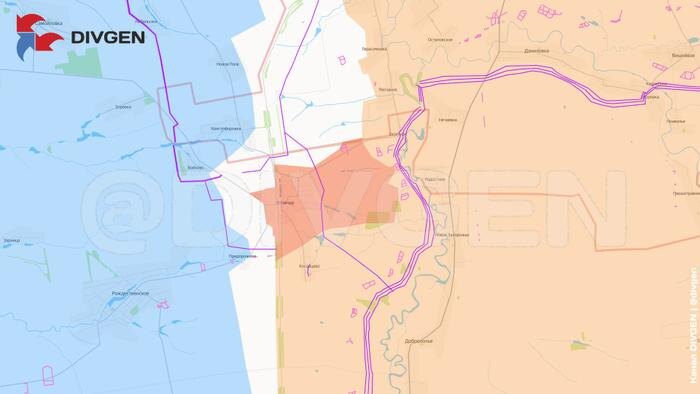 Карта СВО на 31 января 2026 года. Армия России освободила Терноватое в Запорожской области. Фото © Telegram / DIVGEN 🚩 Карта СВО