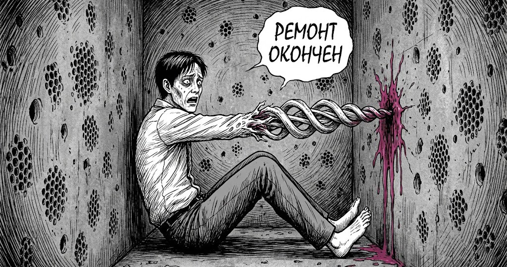 Сосед сверху сверлил стены три года подряд. Я поднялся поругаться, но дверь была не заперта