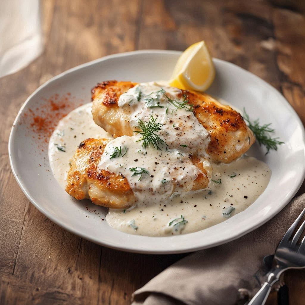 Куриное филе в сметанном соусе