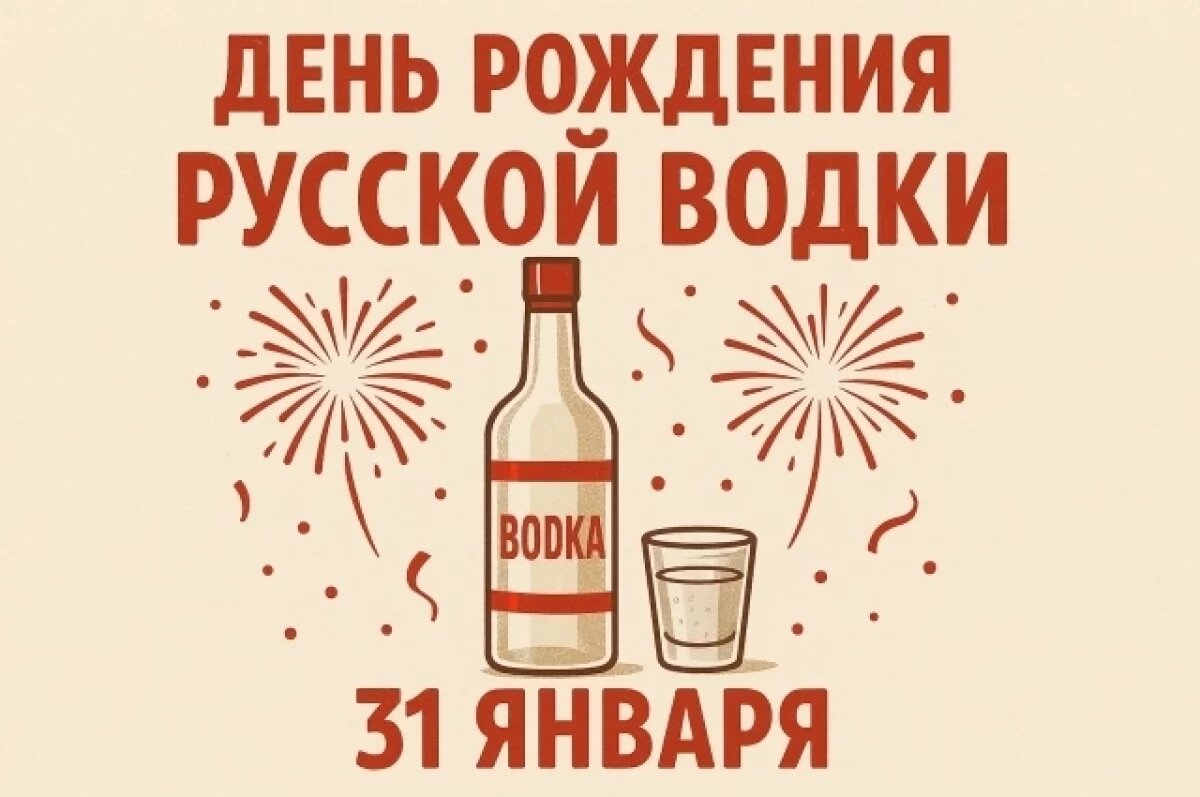    День рождения русской водки 31 января открытки