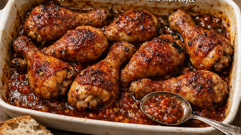 Куриные ножки в томатно-чесночном соусе: запекаю в духовке 40 минут, мясо отходит от кости