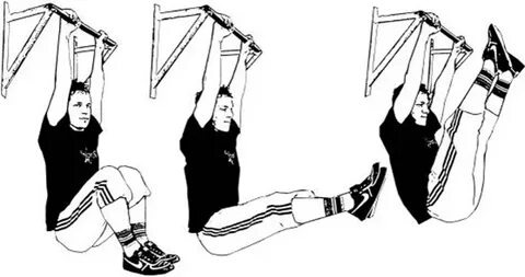 Подъемы ног в висе на турнике