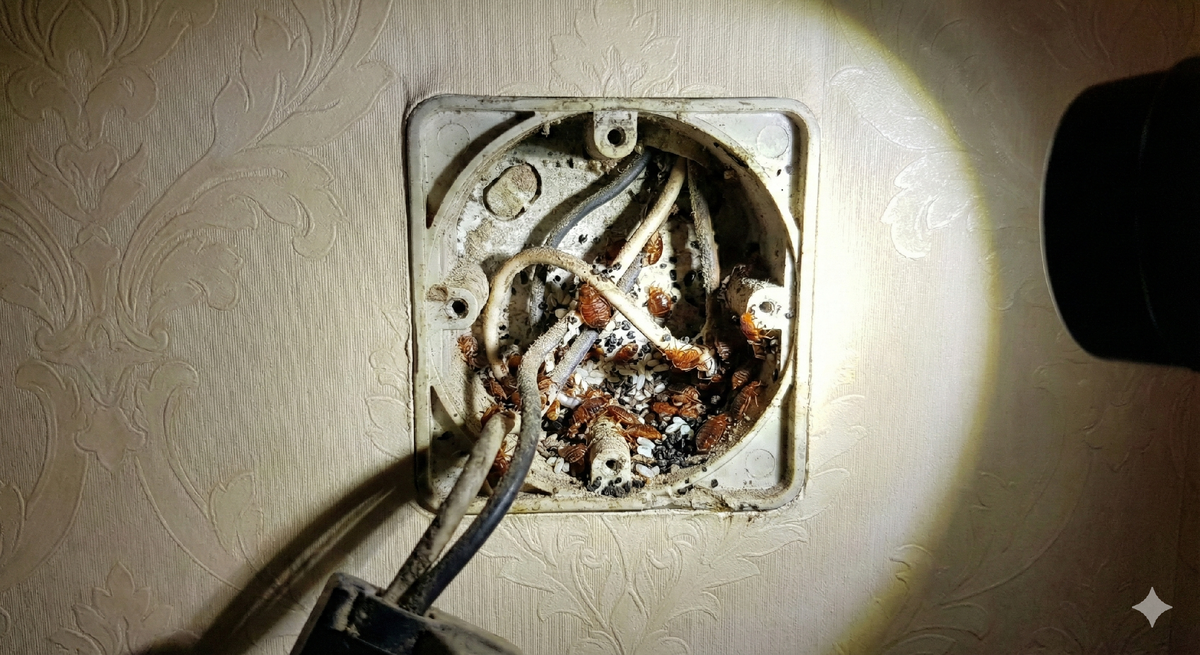 одно из любимых мест клопов- розетки