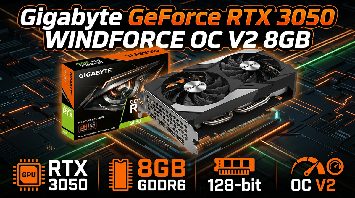 Gigabyte GeForce RTX 3050 WINDFORCE OC V2 (GV-N3050WF2OCV2-8GD)