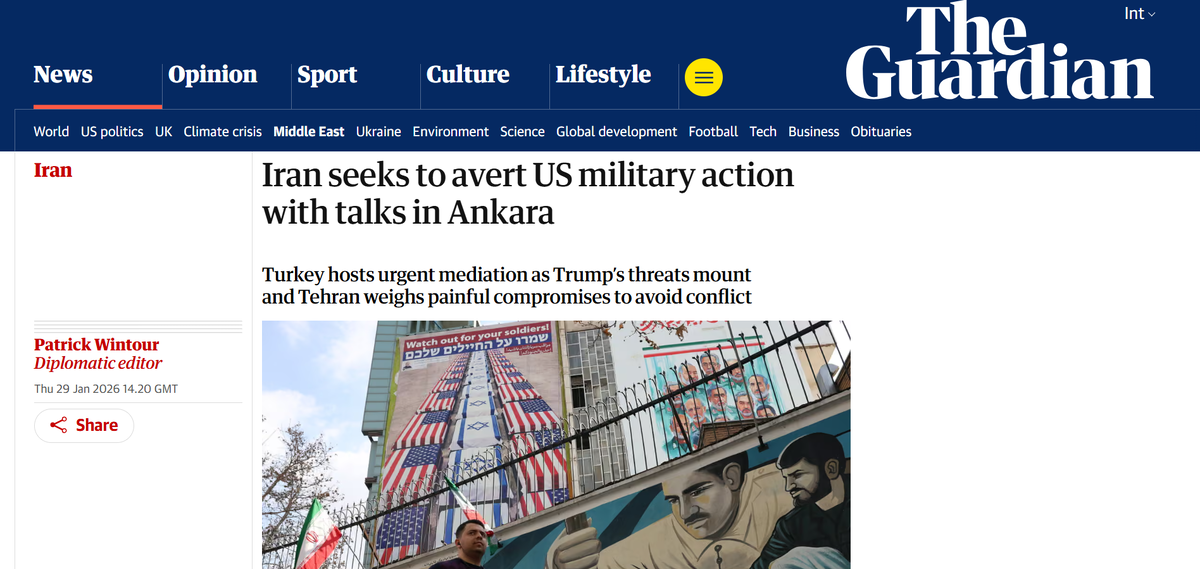     «Иран стремится предотвратить военные действия со стороны США с помощью переговоров в Анкаре»