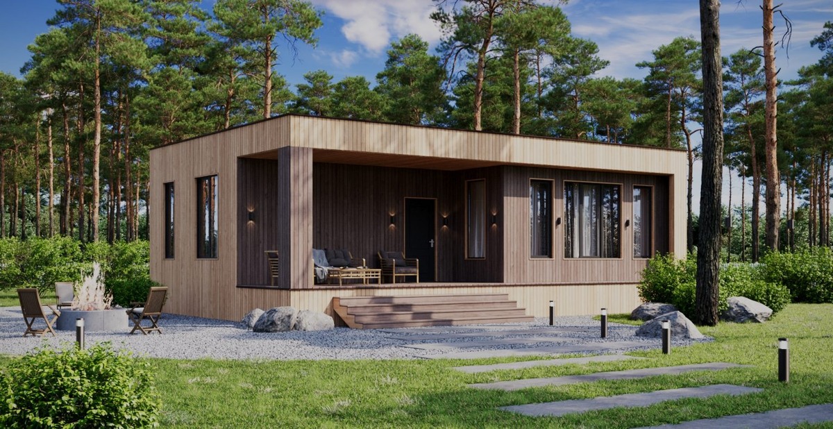 Проект каркасного дома 8х12м "Рихтер"