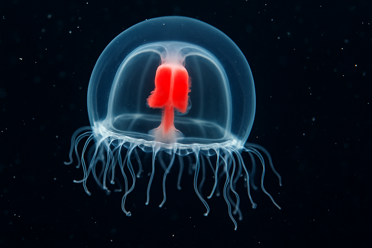 Знакомьтесь, медуза Turritopsis dohrnii — единственное на планете существо, официально признанное «биологически бессмертным».  Источник фото - https://golnk.ru/OwY56