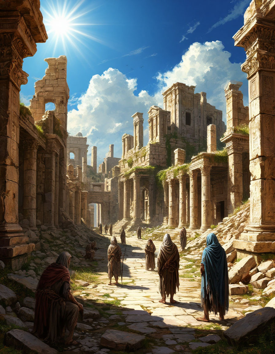 Люди рады солнцу. Картинка создана ИИ