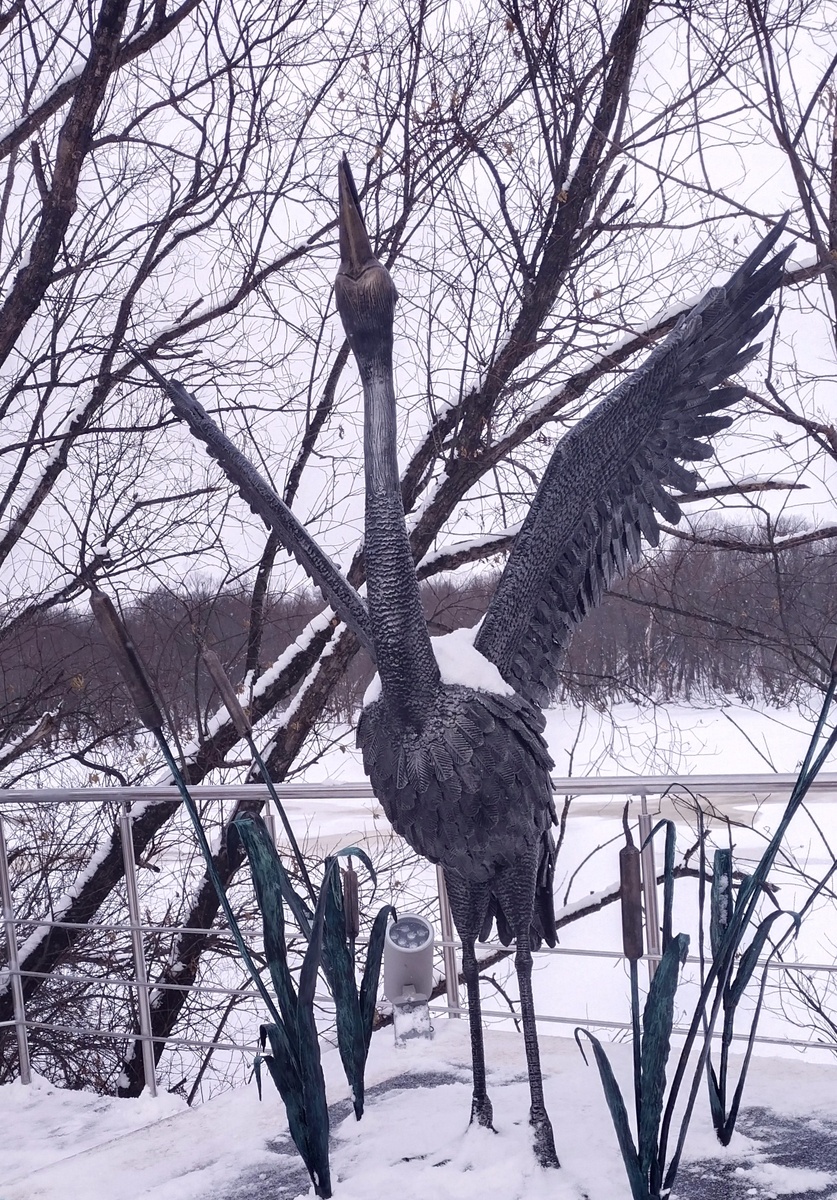 Цапель. На набережной установили. Ночью он ещё и светится.