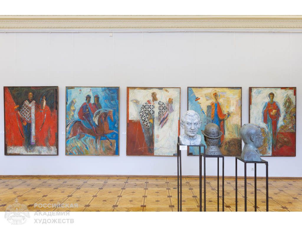 Фрагмент экспозиции «Где сходятся параллели…» Сергея Манцерева и Ольги Трушниковой в РАХ (Москва,Пречистенка, 21). Фото: Виктор Берёзкин, пресс-служба РАХ. 2026.