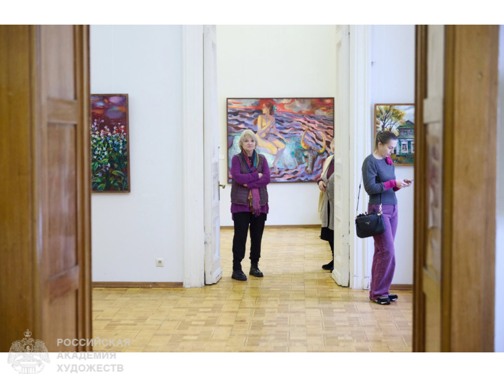 Гости выставки Сергея Манцерева и Ольги Трушниковой в РАХ (Москва,Пречистенка, 21). Фото: Виктор Берёзкин, пресс-служба РАХ. 2026.