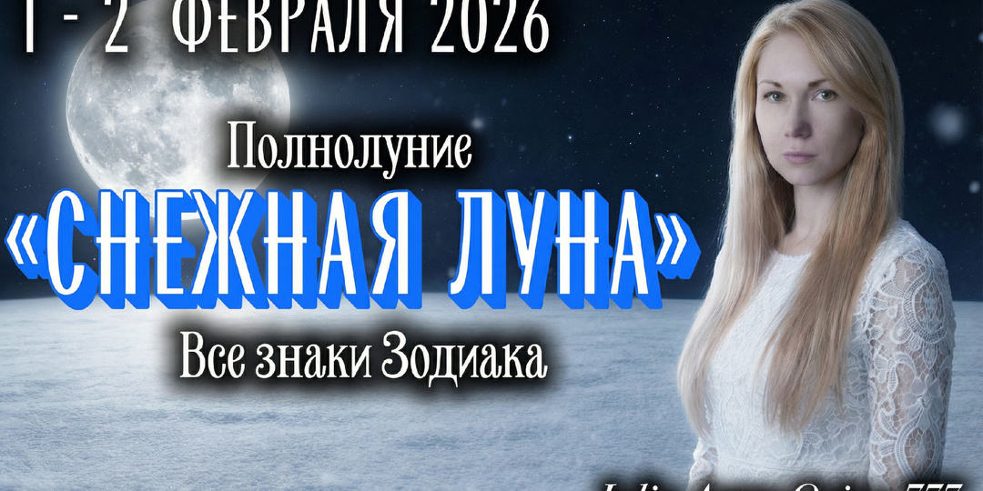 Полнолуние Февраля "Снежная луна" 1-2 февраля 2026