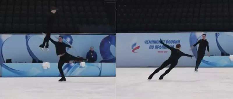 Мишина и Галлямов показали четверной выброс на тренировке перед чемпионатом России по прыжкам