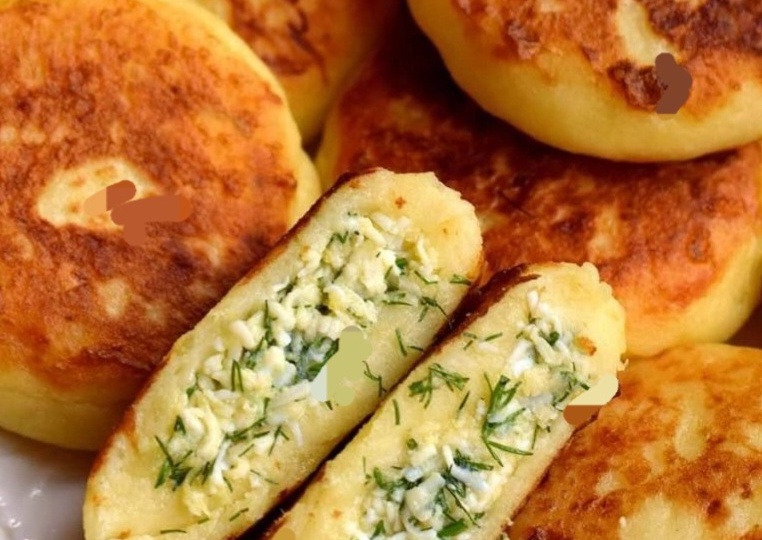Картофельные котлеты с сыром и зеленым укропом