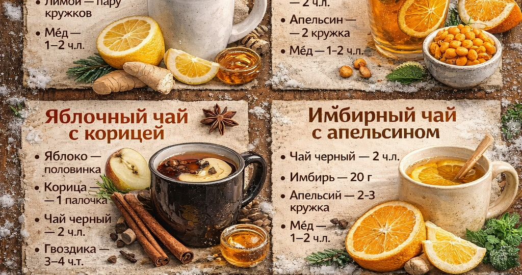 6 рецептов полезного чая зимой