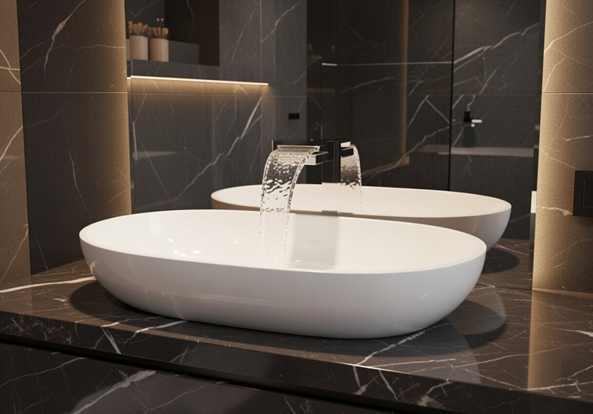  раковина на заказ из акрилового камня LAKE ELLIPSE