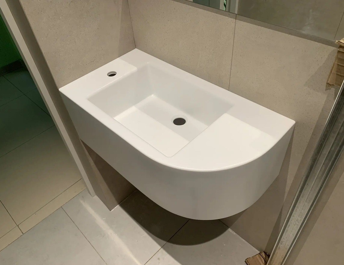 подвесная раковина на заказ из акрилового камня