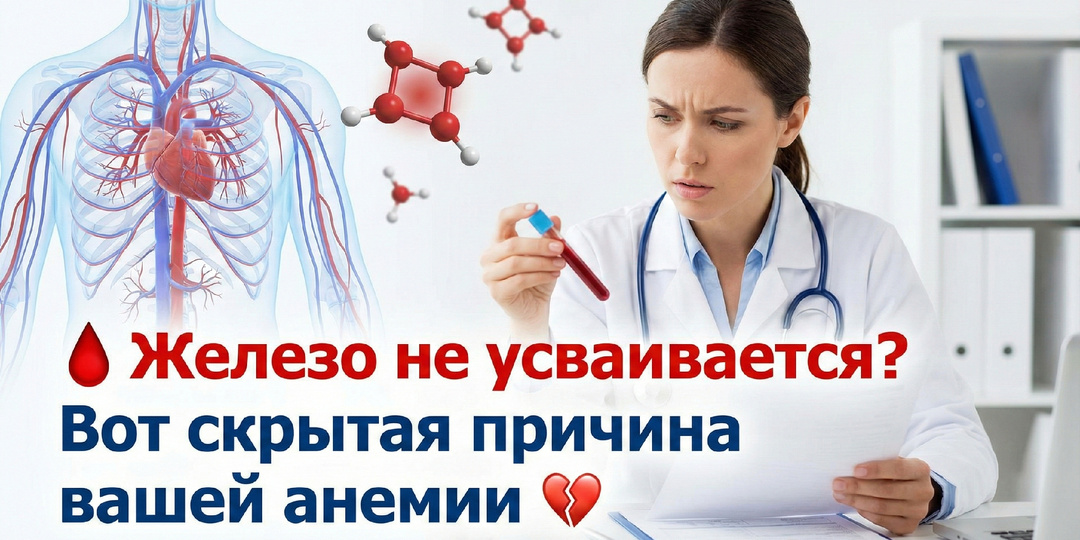 🩸 Железо не усваивается? Вот скрытая причина вашей анемии 💔