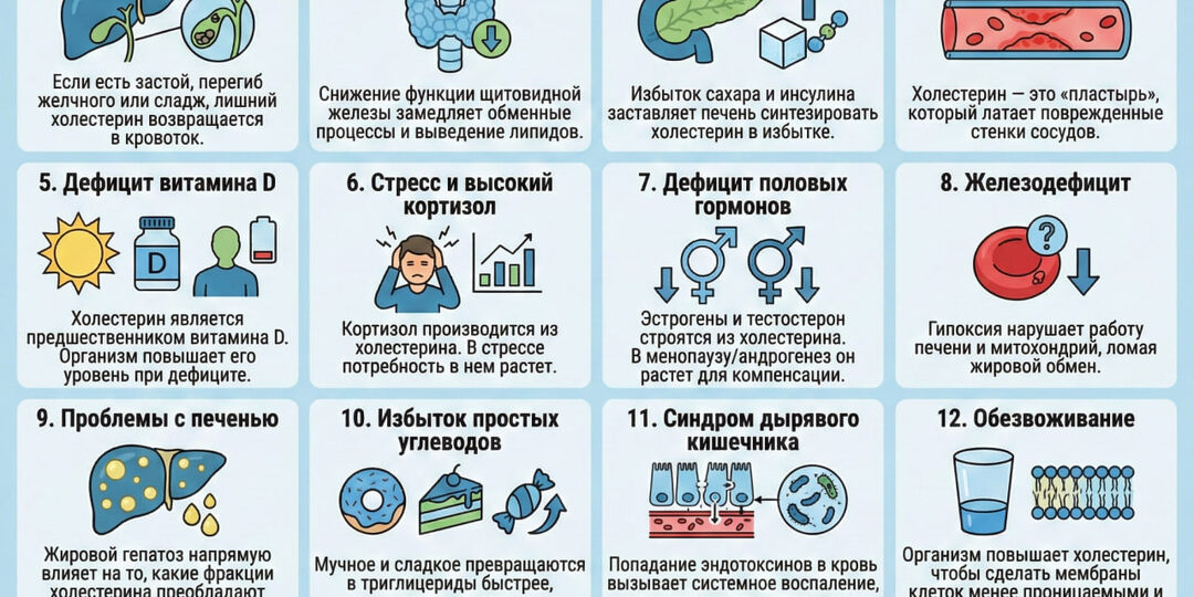 😊Думаете, это возраст? Вот 13 настоящих причин, почему ваш холестерин РАСТЁТ