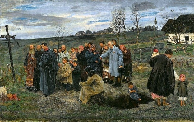 «Панихида» (1882), холст, масло, 44 х 74 cм Третьяковская галерея Фото из открытого доступа