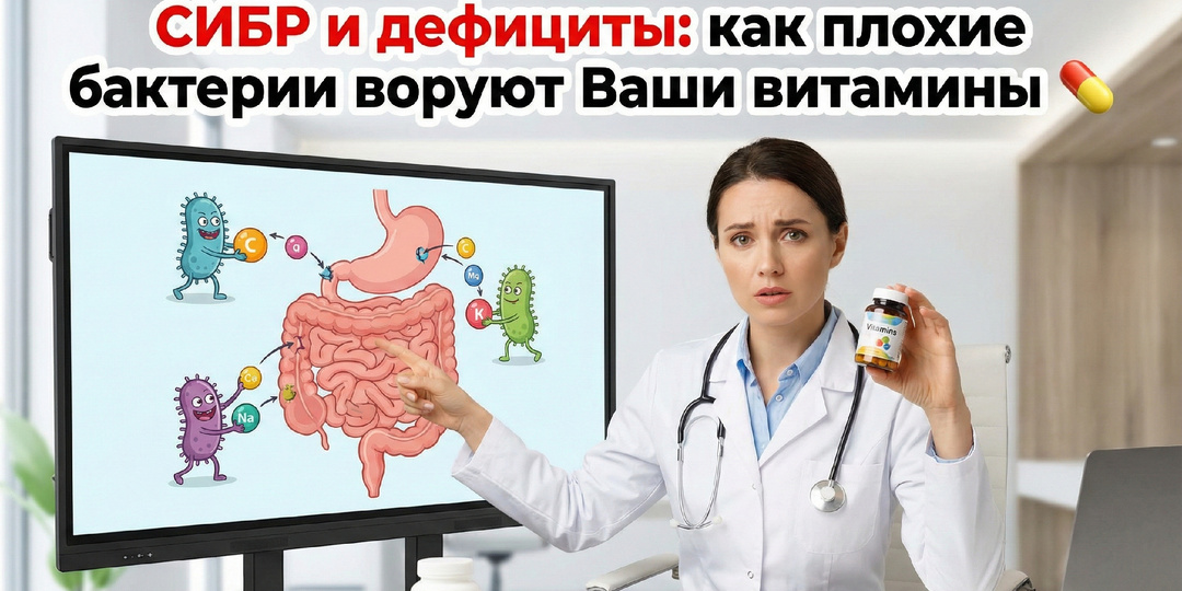 СИБР и дефициты: как плохие бактерии воруют Ваши витамины 💊