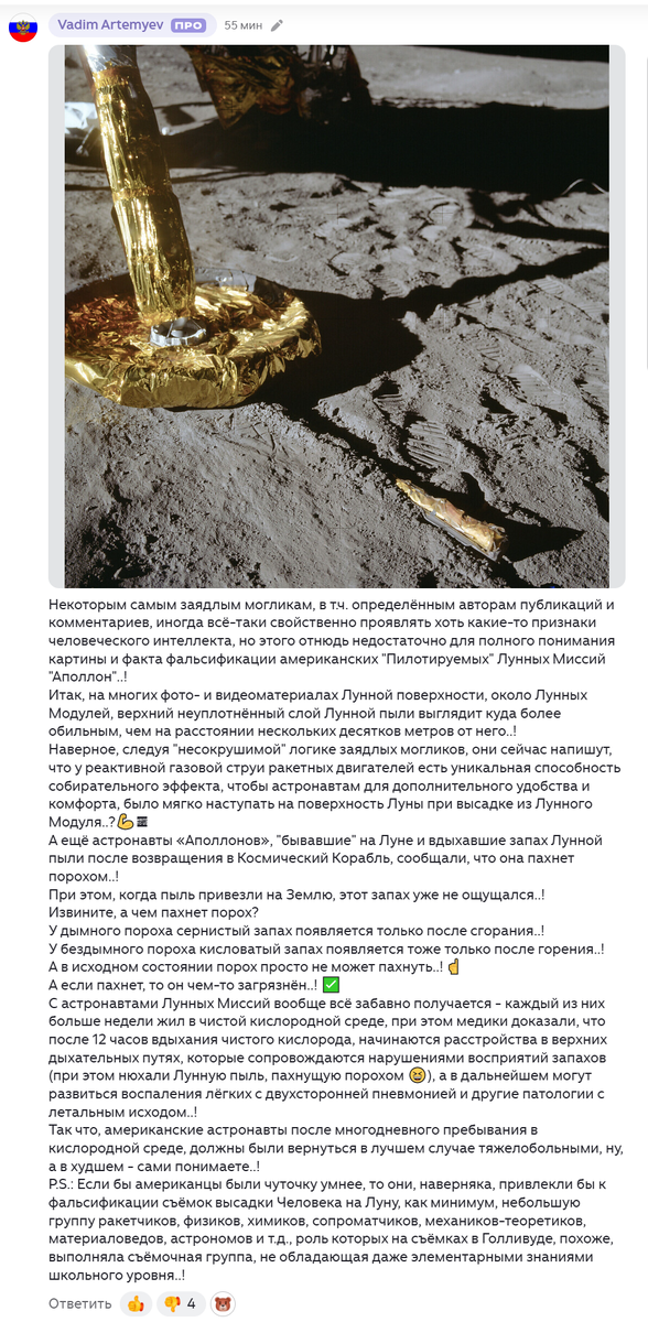 Скроиншот комментария